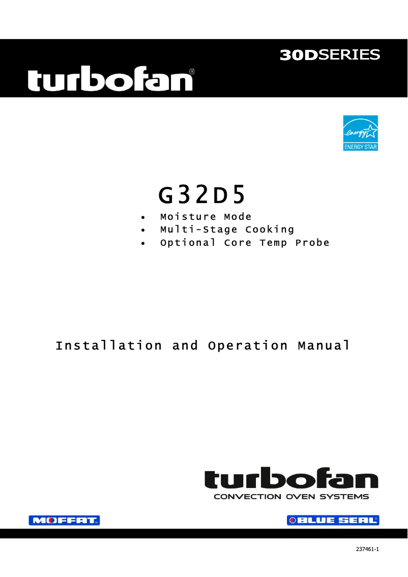 Page 1 de la notice Manuel d'utilisation et d'entretien Moffat Turbofan G32D5