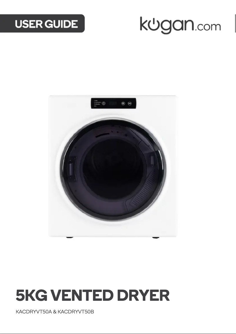 Page n°1 - Manuel utilisateur Kogan KACDRYVT50B