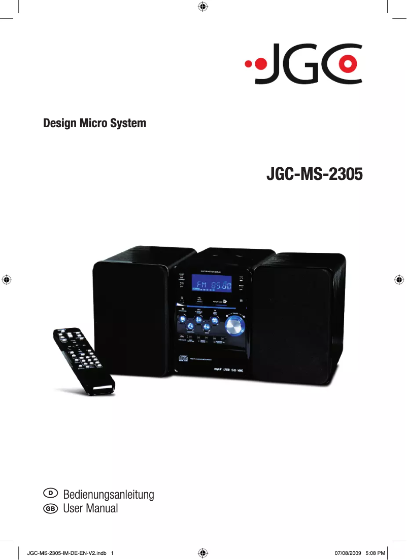 Page 1 de la notice Manuel utilisateur JGC MS-2305
