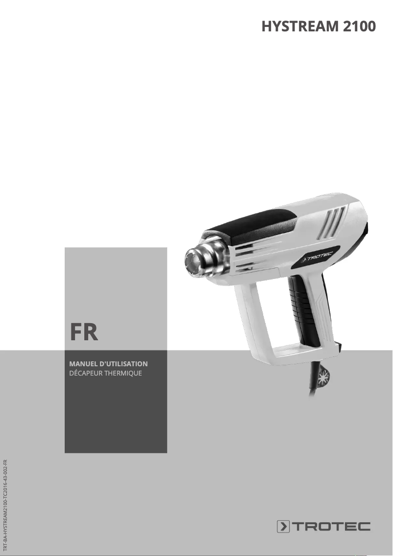 Page 1 de la notice Manuel utilisateur Trotec HyStream 2100