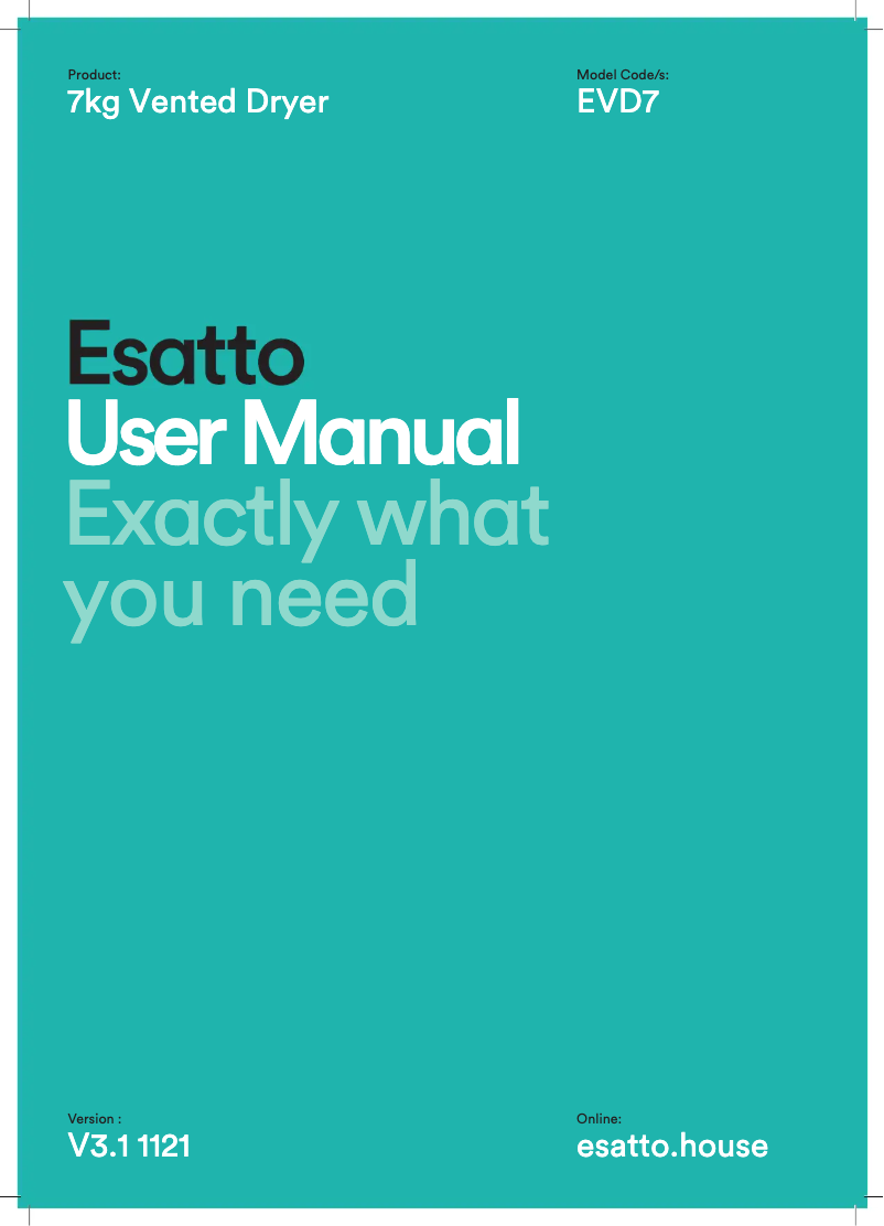 Página 1 del manual Manual de usuario Esatto EVD7