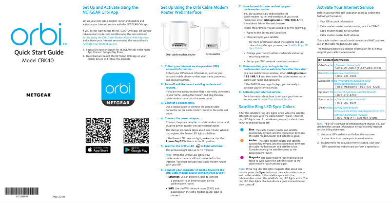 Page n°1 - Guide d'installation Netgear Orbi CBK40