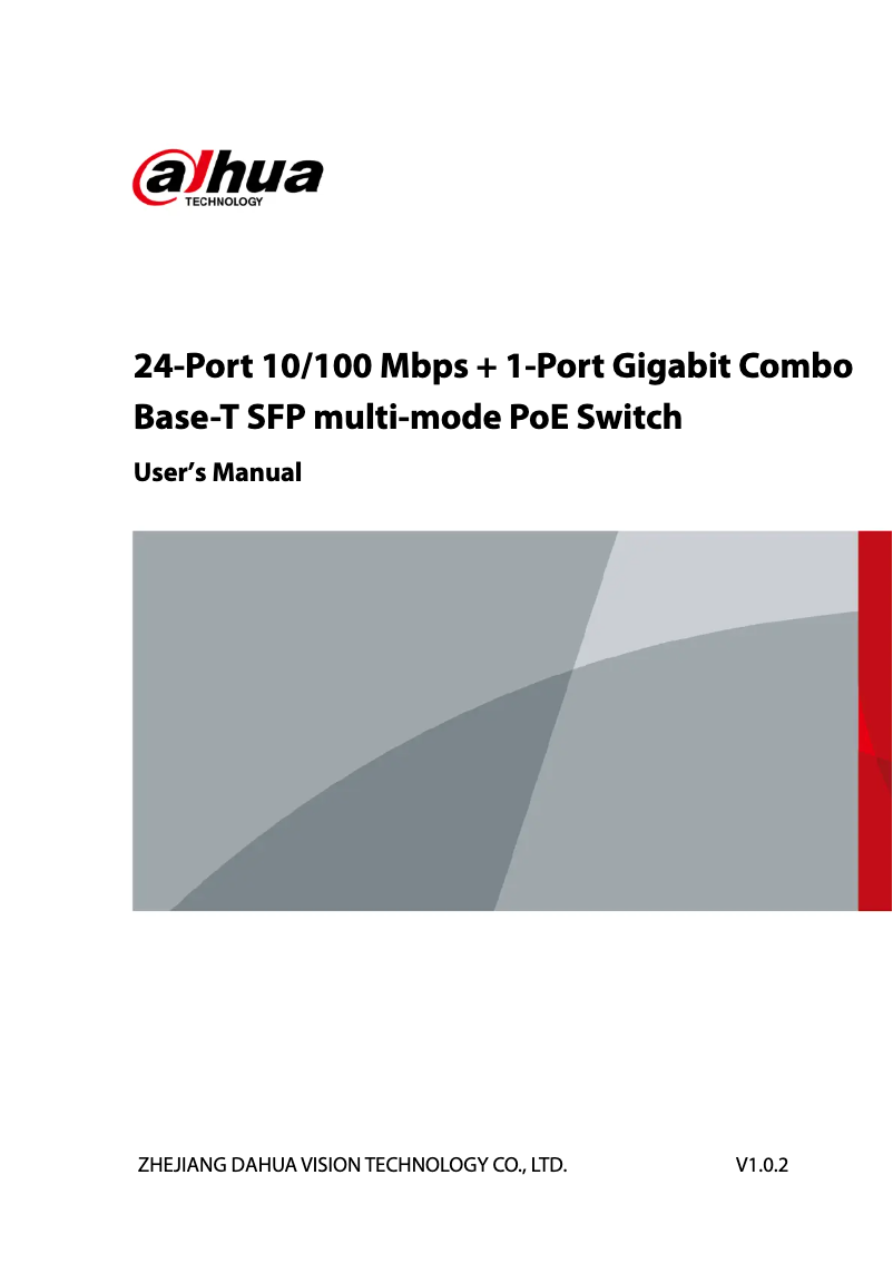 Image de la première page du manuel de l'appareil PFS3125-24ET-190