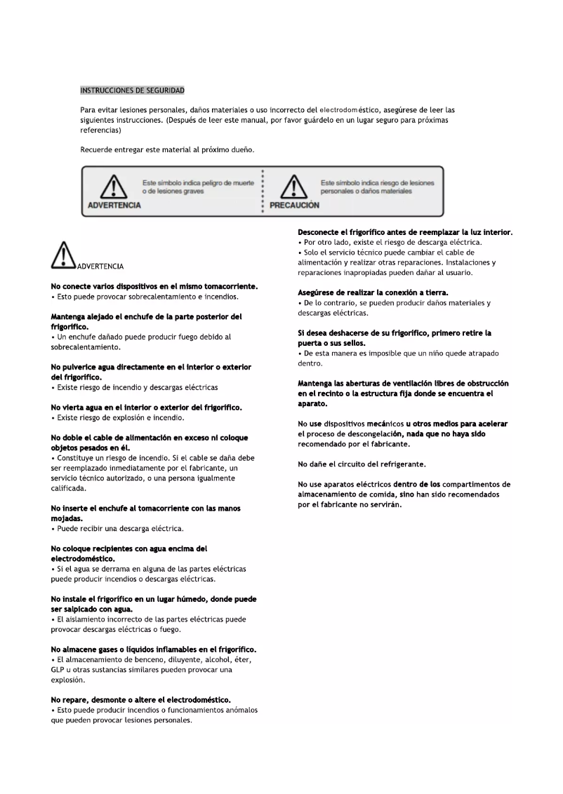Page 1 de la notice Manuel utilisateur Daewoo FRB-28WP