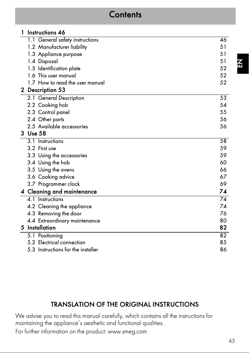 Page n°1 - Brochure Smeg TR62IP