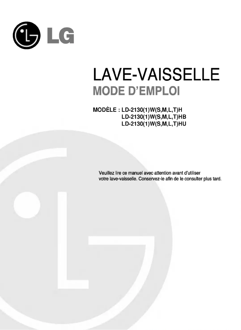 Page n°1 - Manuel utilisateur LG LD-2130WH