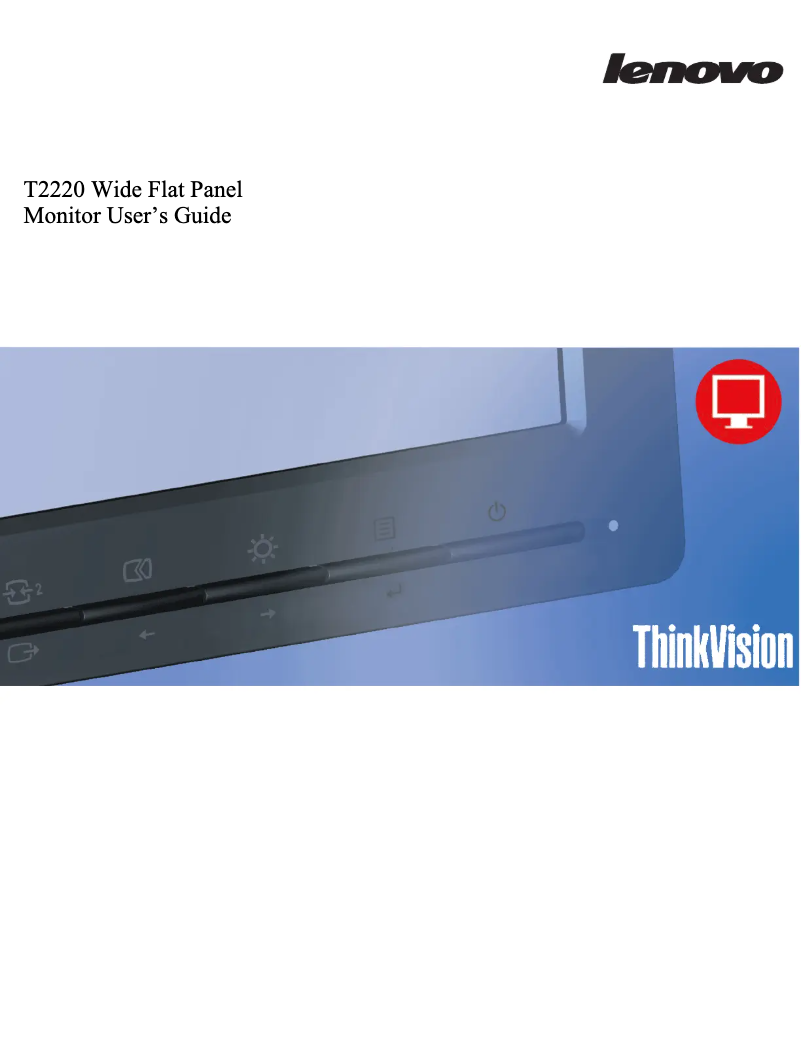 Page 1 de la notice Manuel utilisateur Lenovo ThinkVision T2220