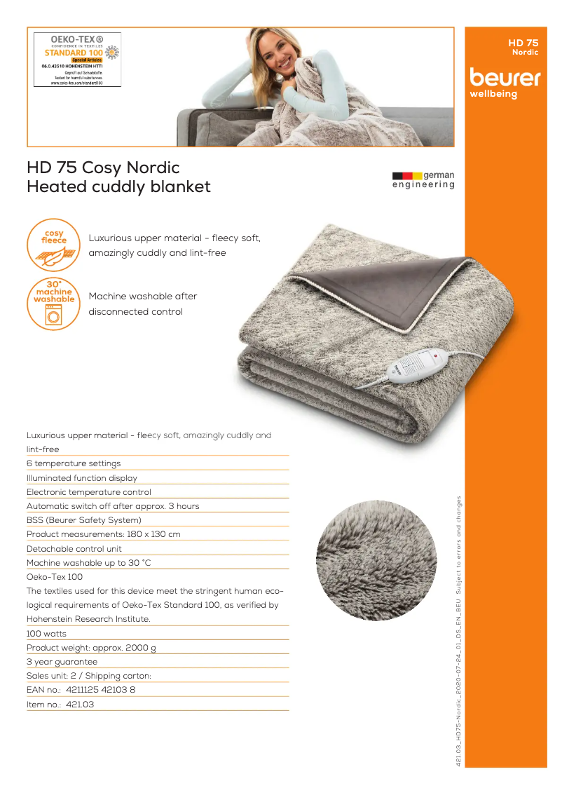 Image de la première page du manuel de l'appareil HD 75 Nordic