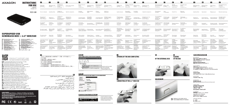 Página 1 del manual Manual de usuario Axagon EE25-S6B