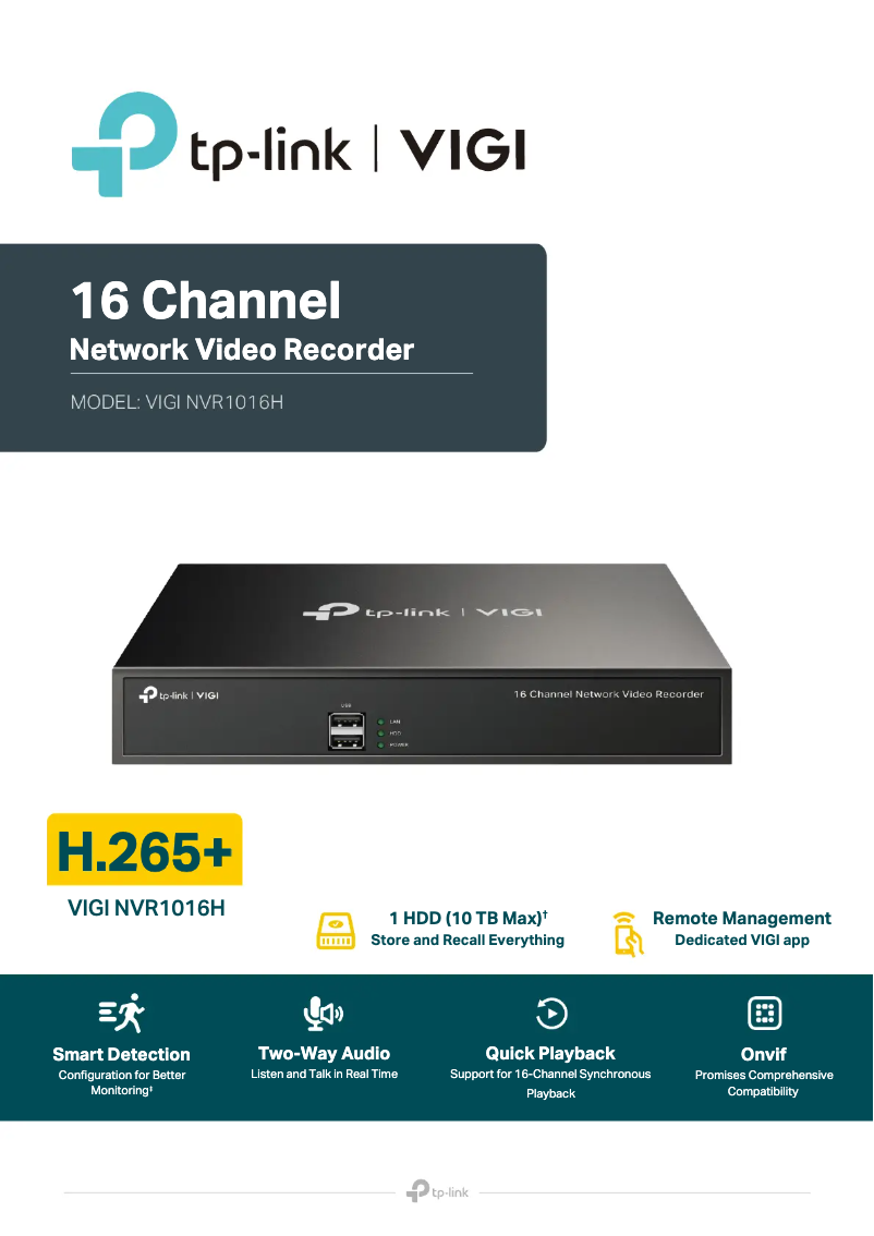 Page n°1 - Fiche technique TP-Link VIGI NVR1016H