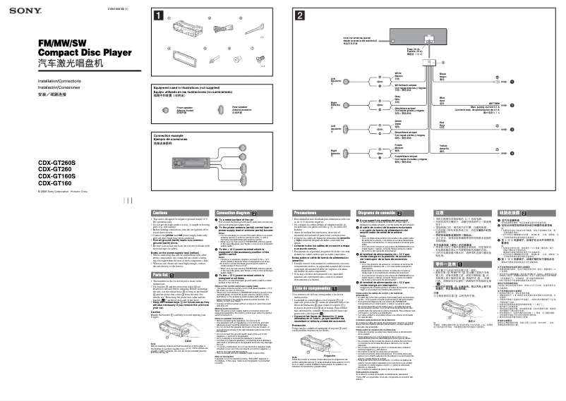 Page n°1 - Manuel utilisateur Sony CDX-GT260