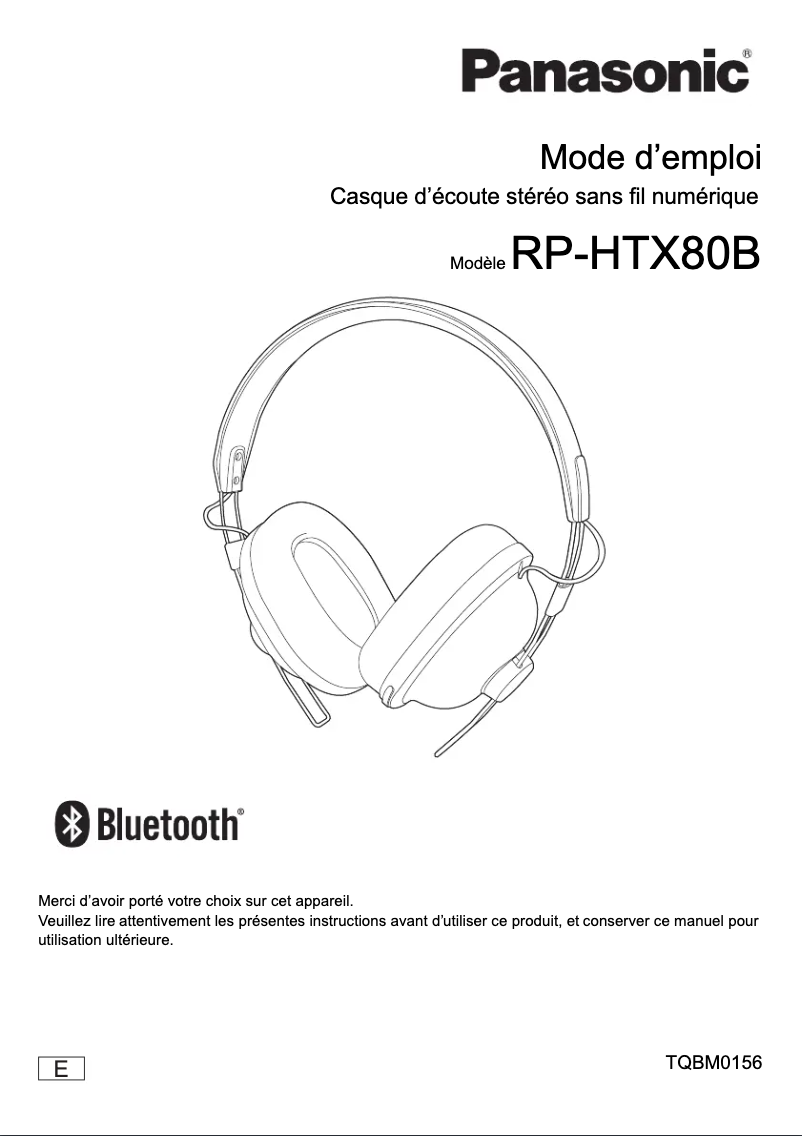 Page 1 de la notice Manuel utilisateur Panasonic RP-HTX80