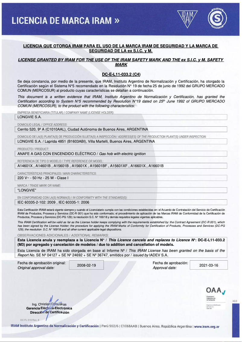 Page 1 de la notice Mode d'emploi Longvie A16601X