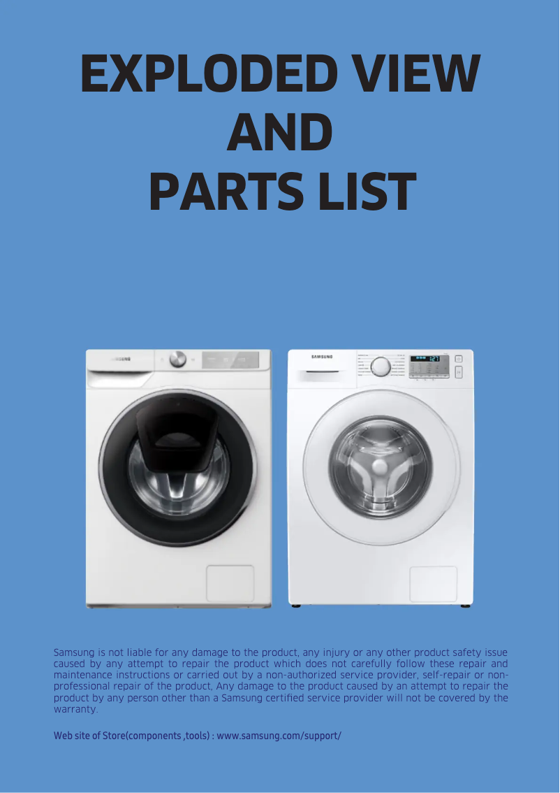 Page 1 de la notice Fiche technique Samsung WW90T734DBX