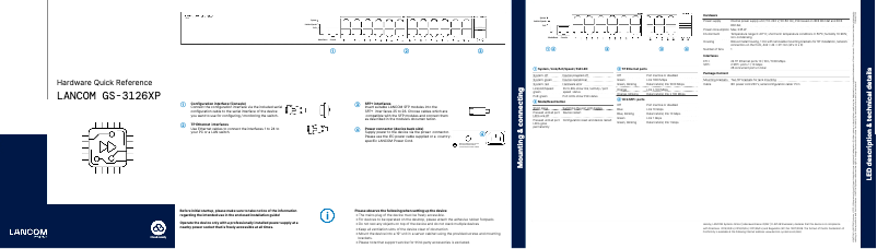 Image de la première page du manuel de l'appareil GS-3126XP