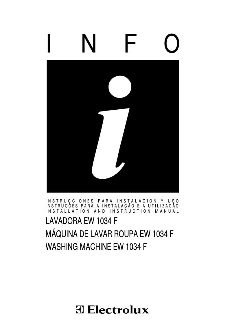 Page 1 de la notice Manuel utilisateur Electrolux EW1034F
