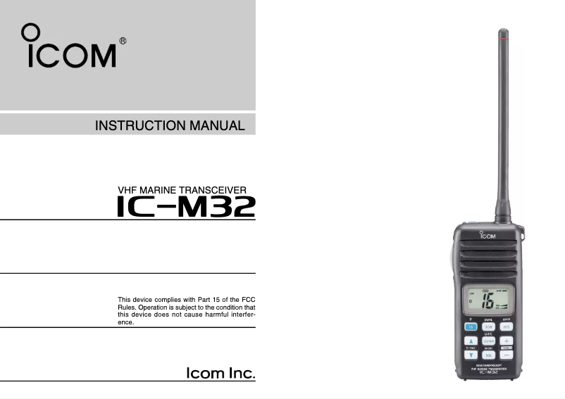 Page n°1 - Manuel utilisateur ICOM IC-M32