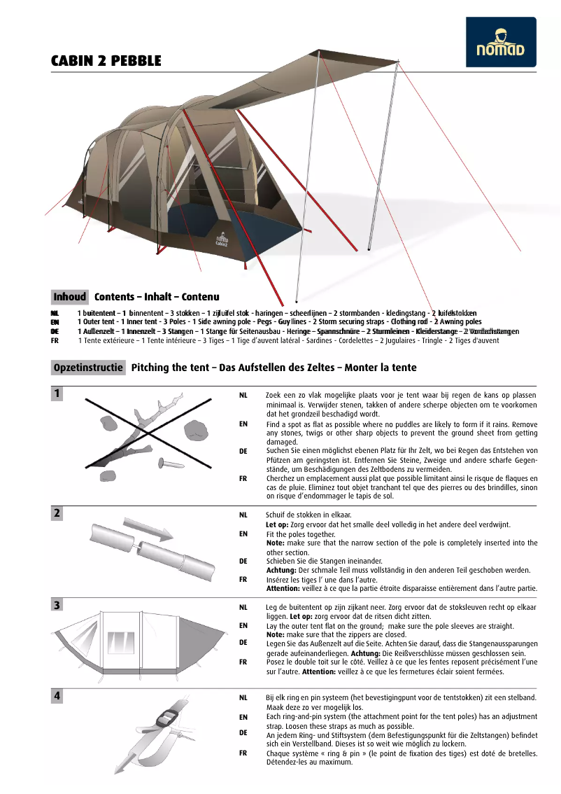 Image de la première page du manuel de l'appareil Cabin 2 Pebble