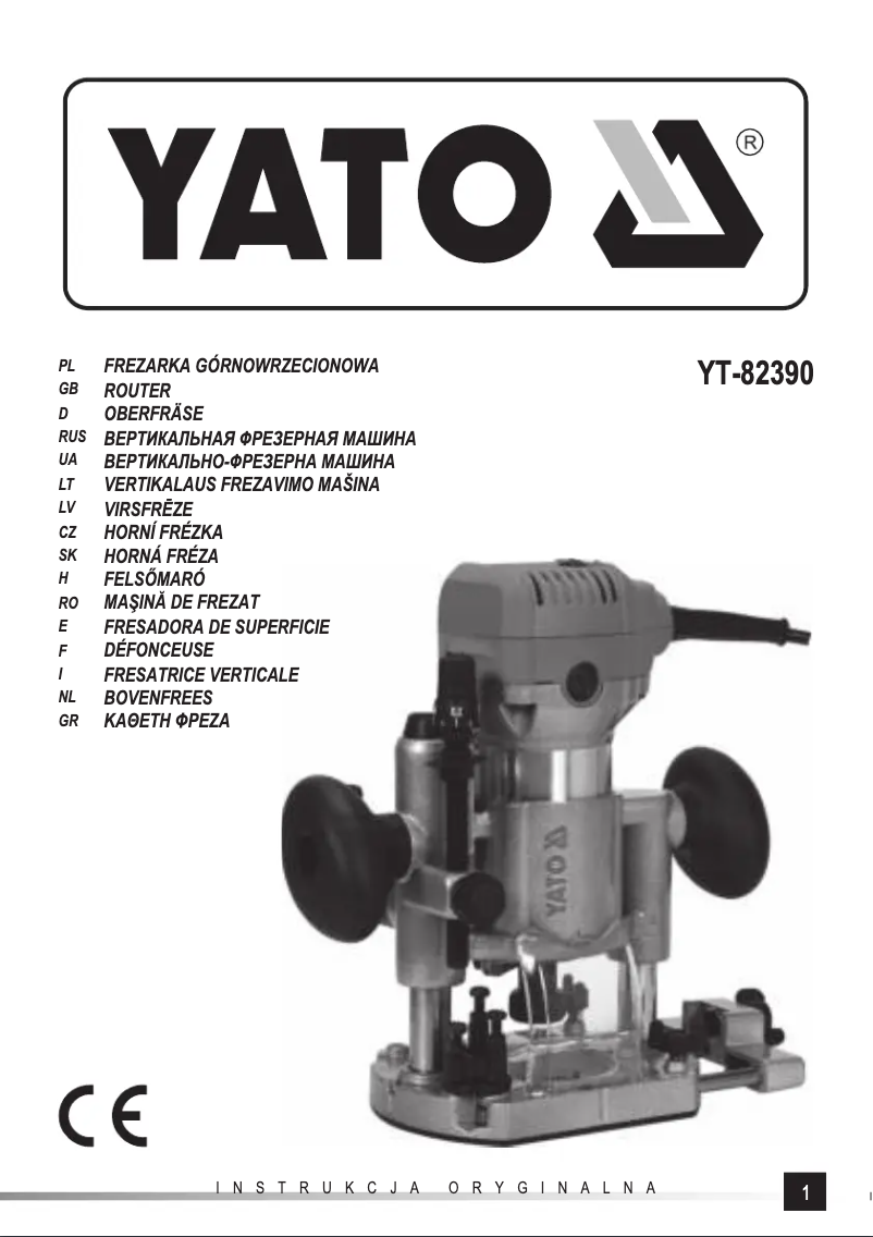 Page n°1 - Manuel utilisateur Yato YT-82390