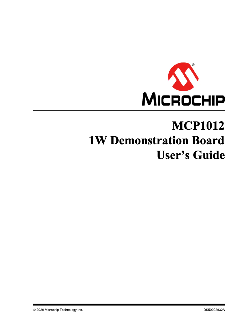 Page 1 de la notice Manuel utilisateur Microchip MCP1012