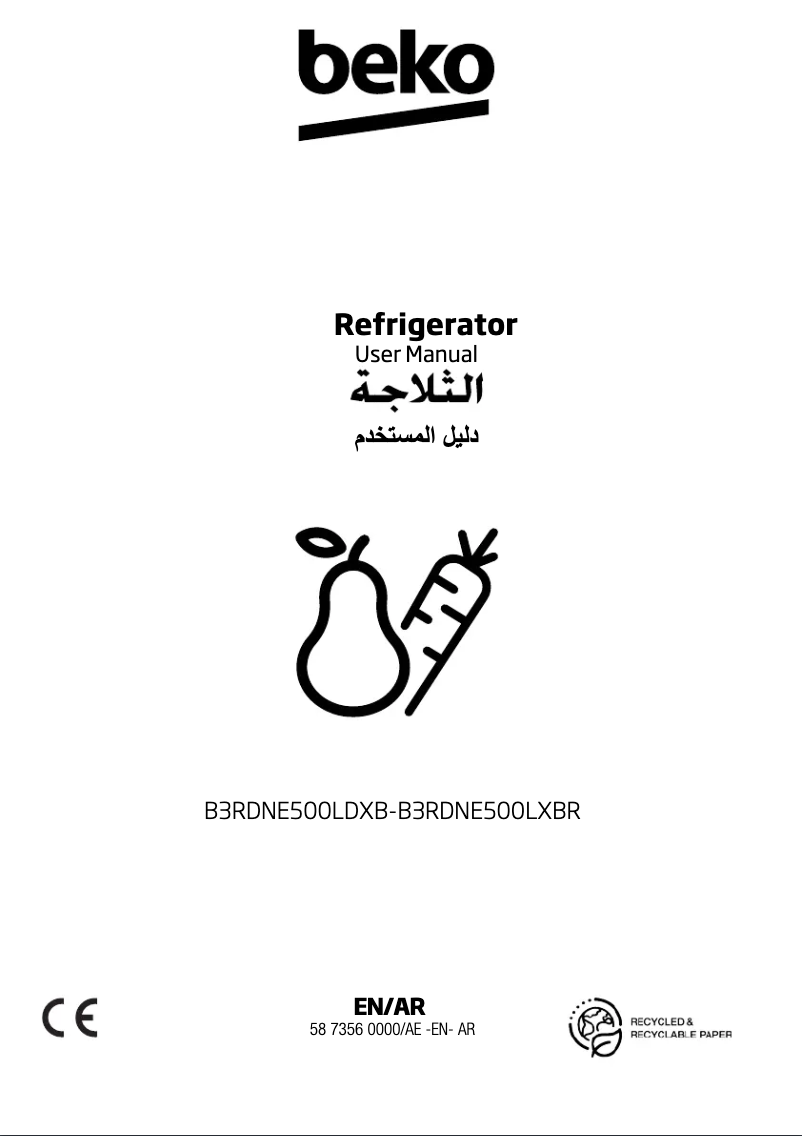 Image de la première page du manuel de l'appareil B3RDNE500LDXB