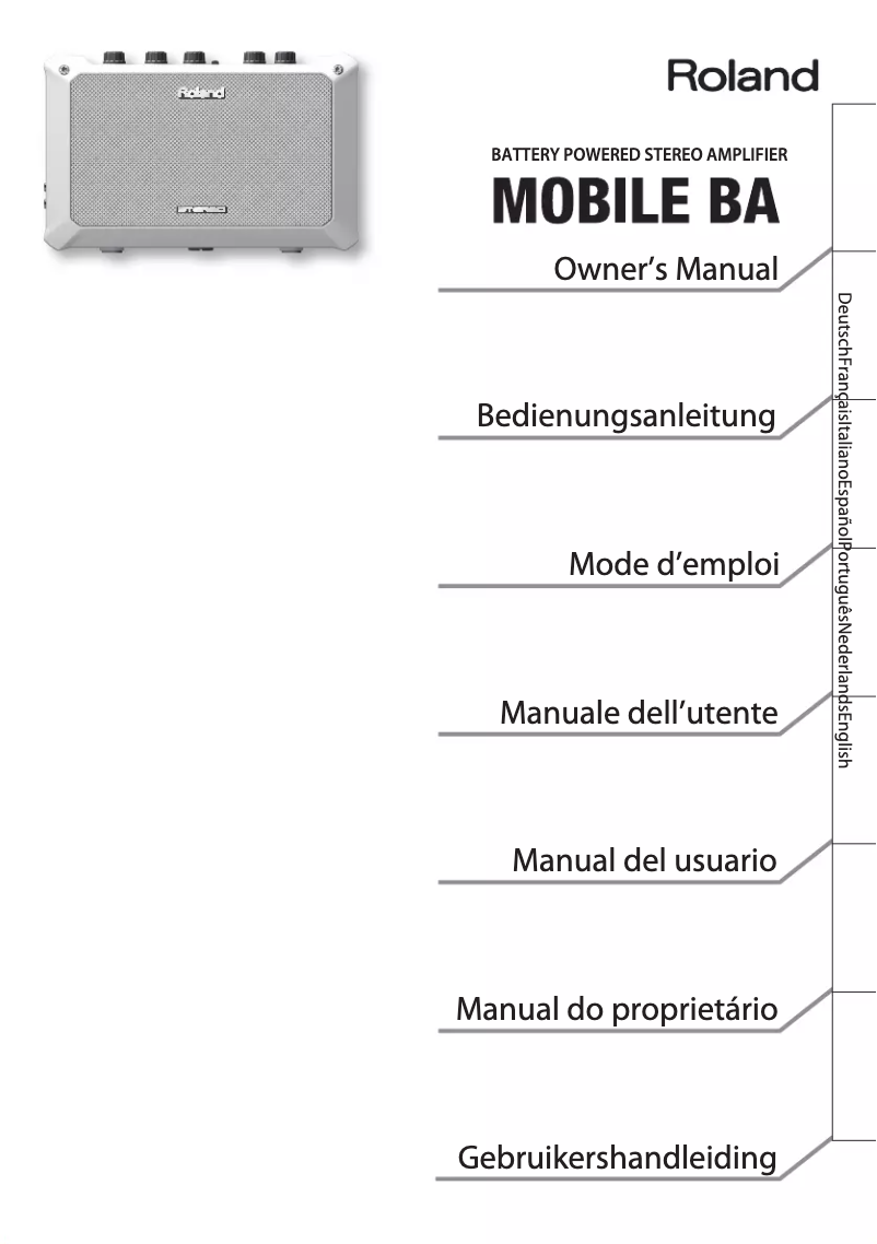 Page 1 de la notice Manuel utilisateur Roland Mobile BA