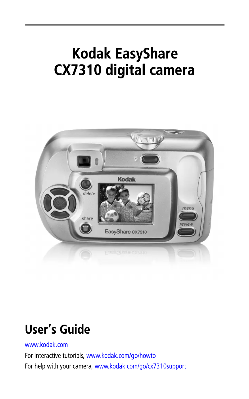 Image de la première page du manuel de l'appareil EasyShare CX7310