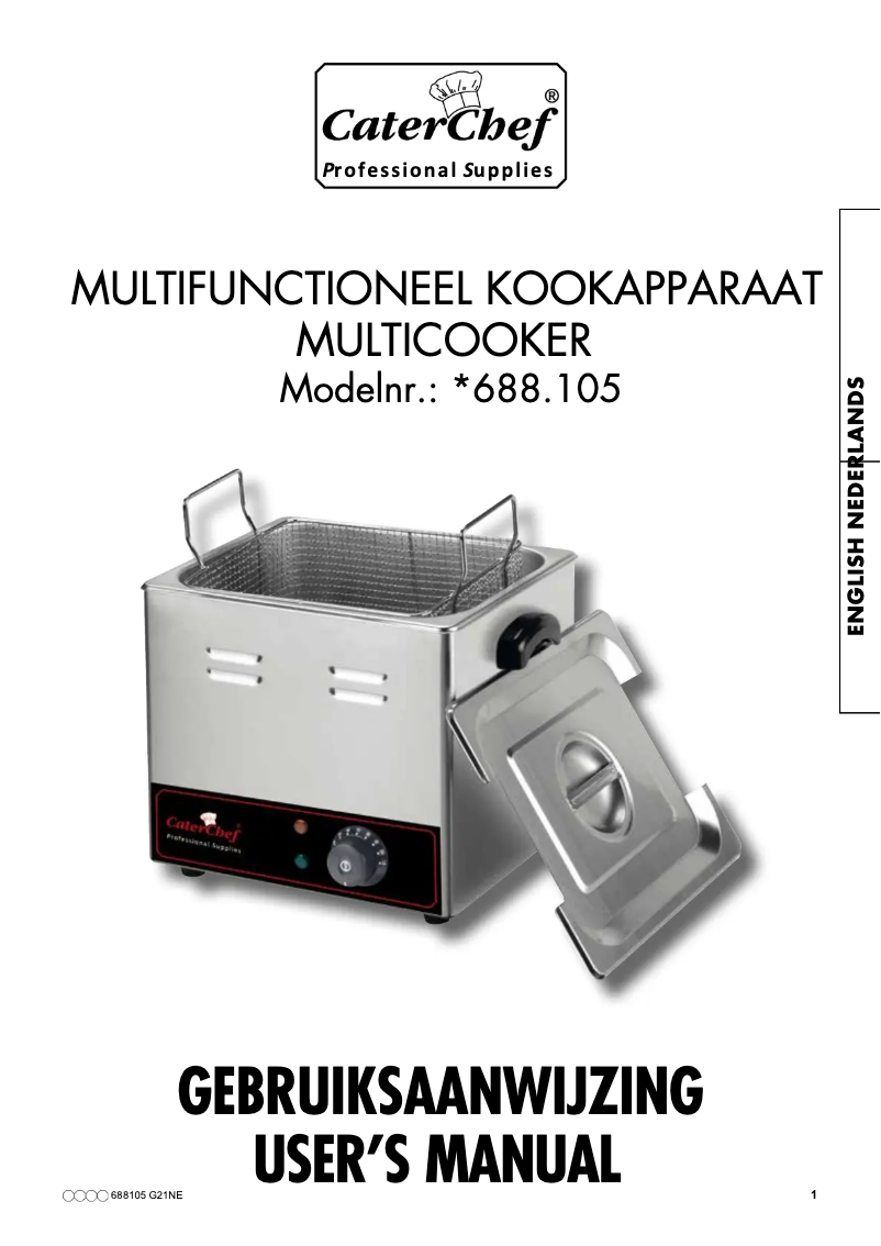 Page 1 de la notice Manuel utilisateur CaterChef 688105