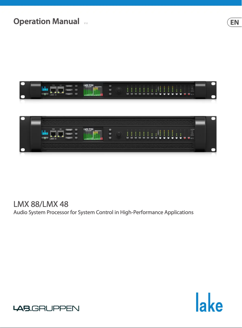 Page n°1 - Manuel utilisateur Lab Gruppen LMX 88