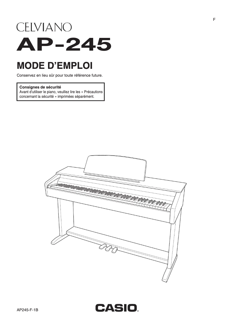 Page n°1 - Manuel utilisateur Casio Celviano AP-245