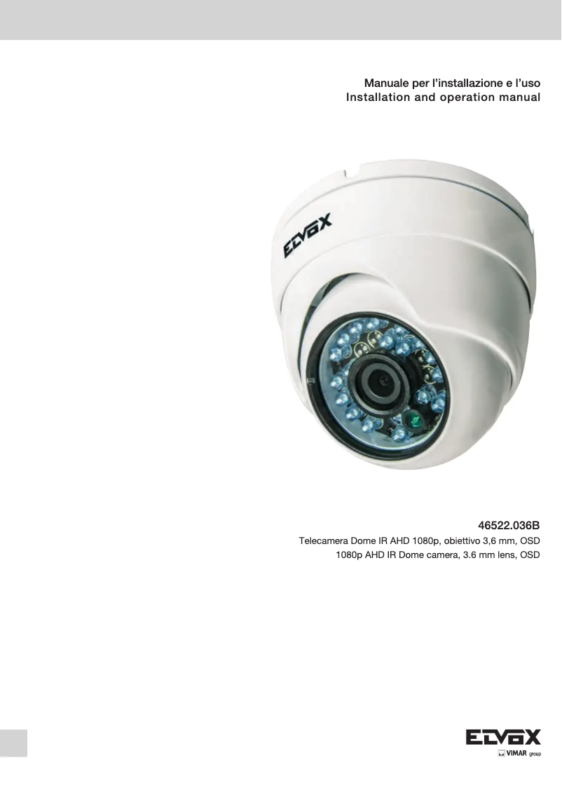 Page n°1 - Manuel utilisateur Vimar ELVOX 46522.036B