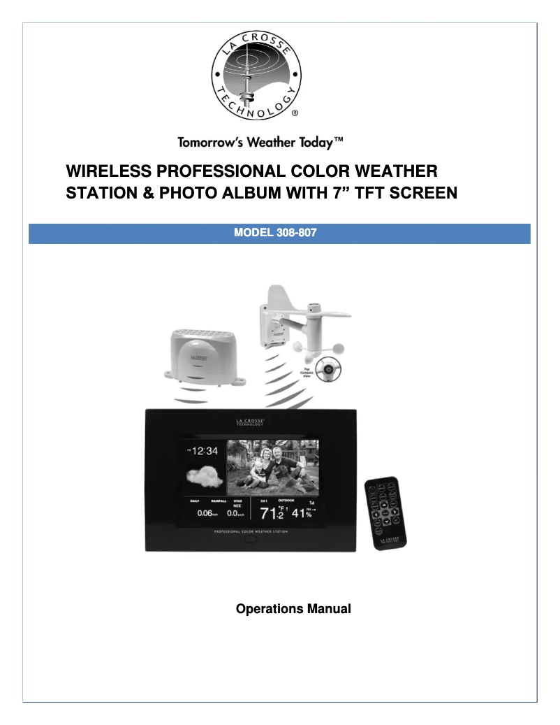 Page 1 de la notice Manuel utilisateur La Crosse Technology 308-807