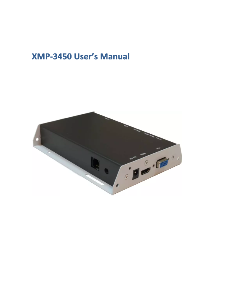 Image de la première page du manuel de l'appareil XMP-3450