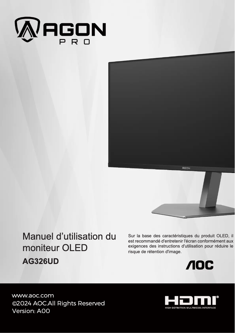 Image de la première page du manuel de l'appareil AGON Pro AG326UD