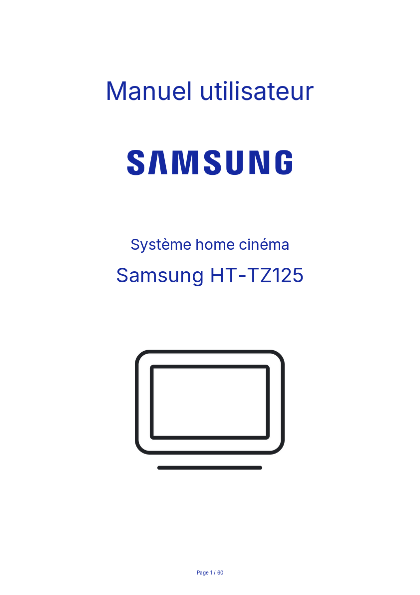 Image de la première page du manuel de l'appareil HT-TZ125