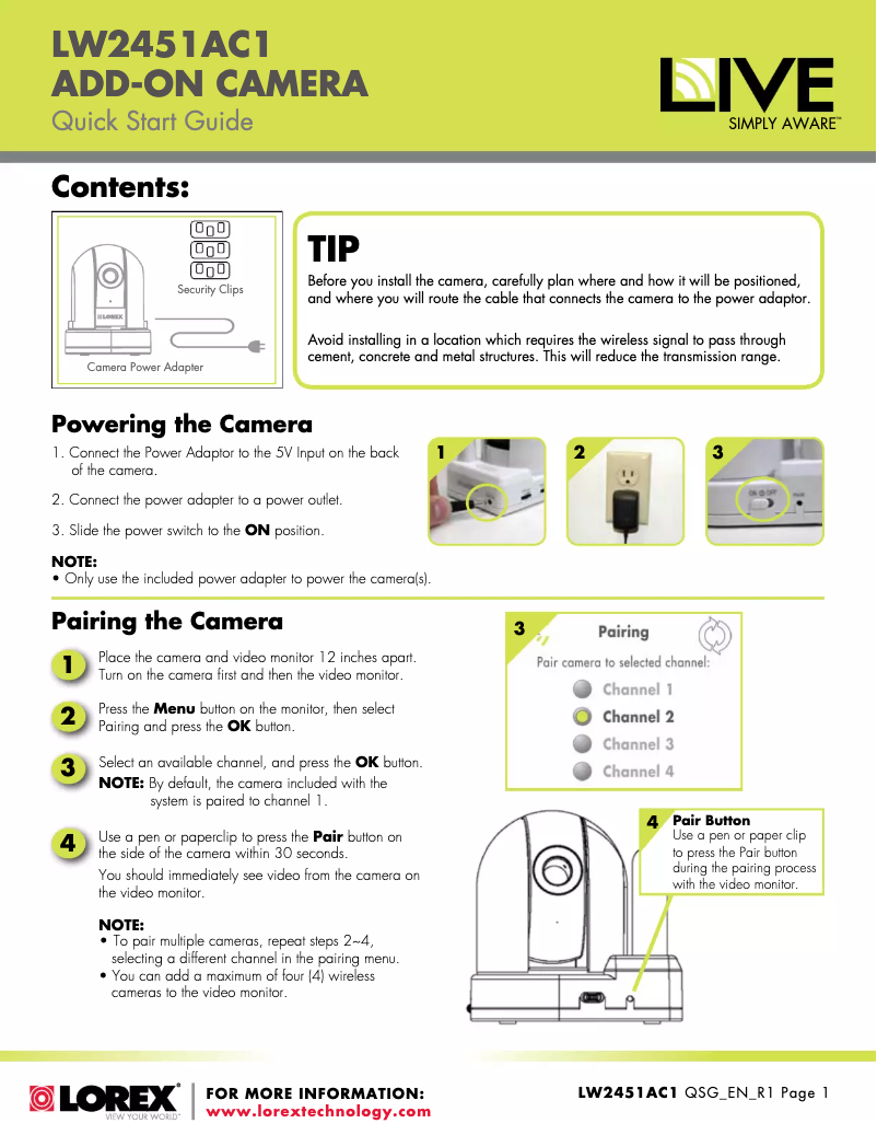 Página 1 del manual Manual de usuario Lorex Live Sense PT