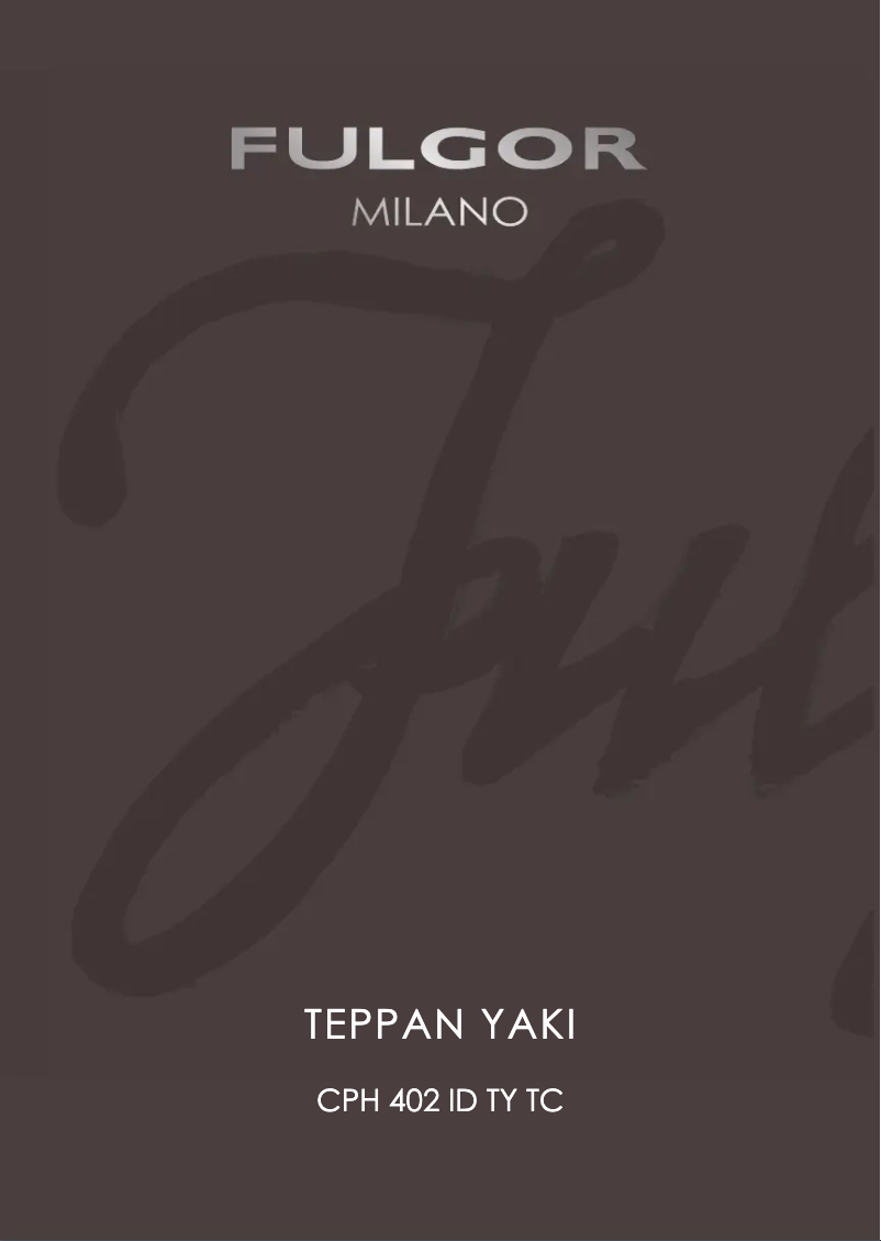 Page n°1 - Manuel utilisateur Fulgor Milano CPH 402 ID TY TC X
