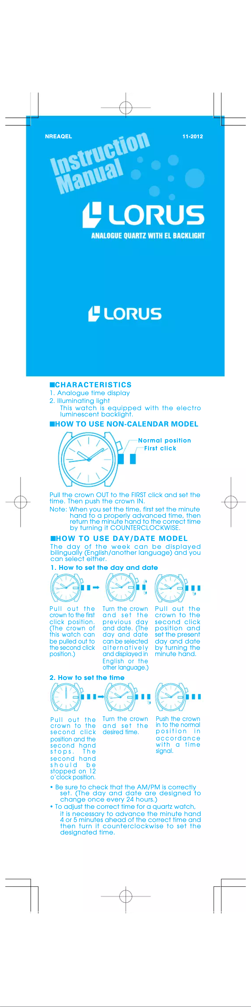 Página 1 del manual Manual de usuario Lorus Kids R2313FX9