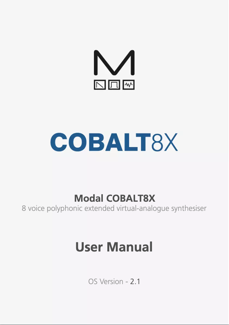 Page 1 de la notice Manuel utilisateur Modal Electronics COBALT8X