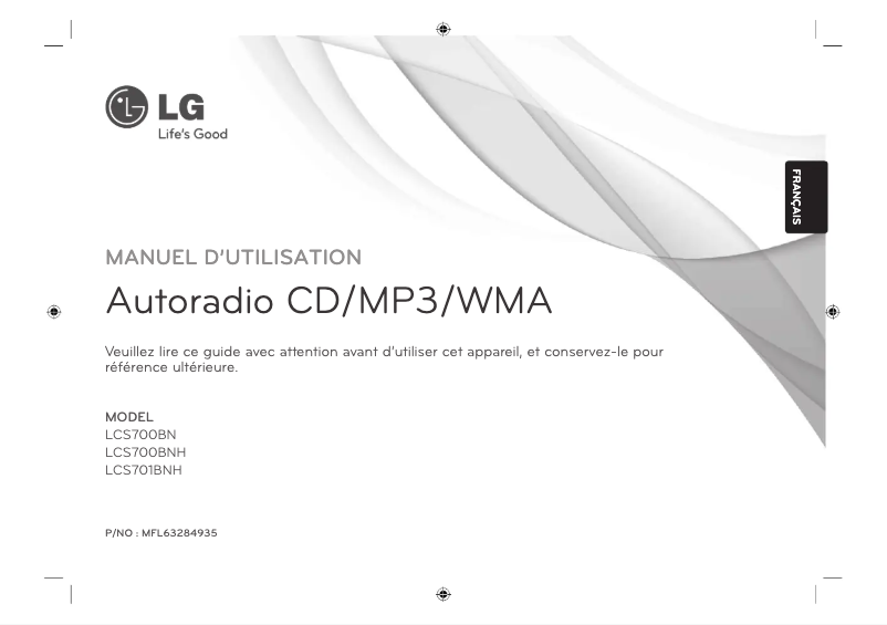 Image de la première page du manuel de l'appareil LCS700BN