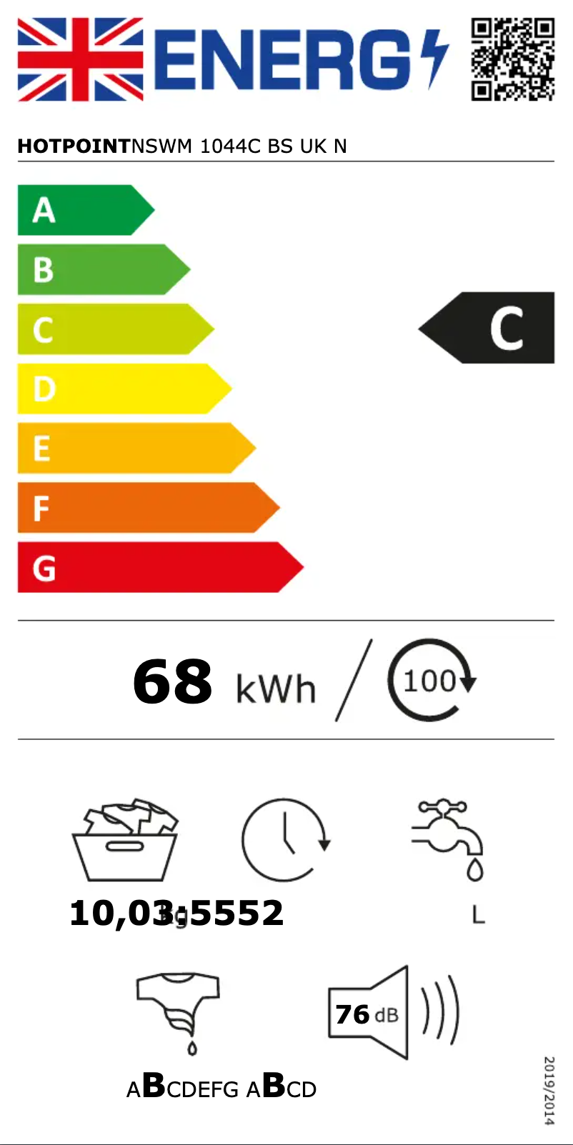 Image de la première page du manuel de l'appareil NSWM 1044C BS UK N