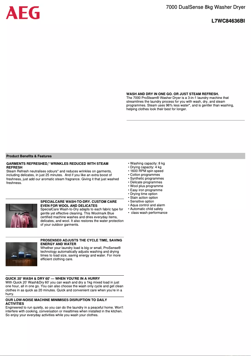 Image de la première page du manuel de l'appareil L7WC84636BI