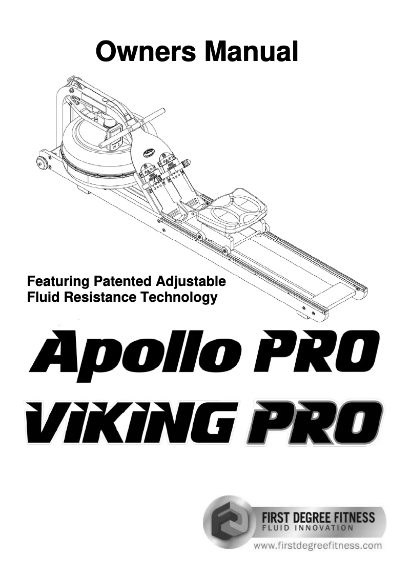 Page n°1 - Manuel utilisateur Fluid Rower Viking Pro XL