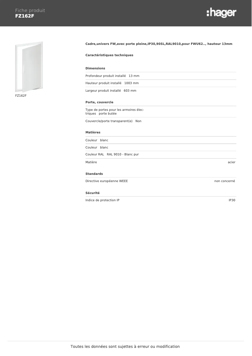 Image de la première page du manuel de l'appareil FZ162F