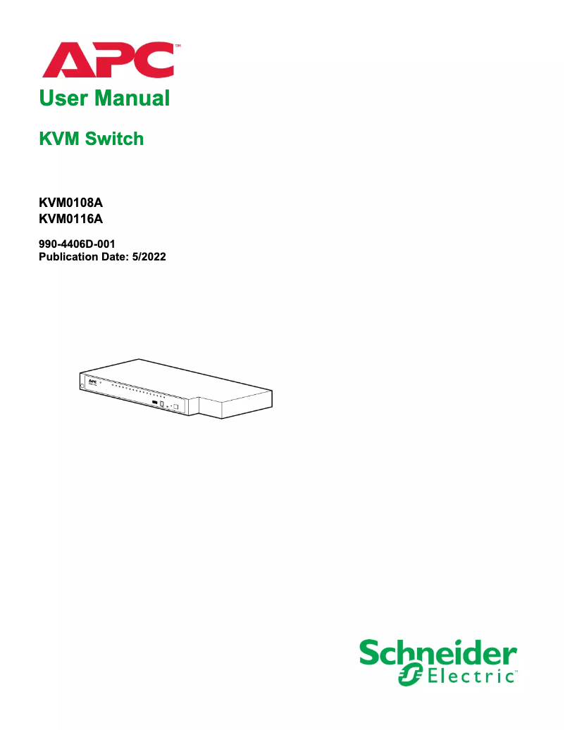 Page 1 de la notice Manuel utilisateur APC KVM0108A