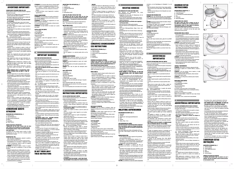 Page n°1 - Manuel utilisateur Ariete 181