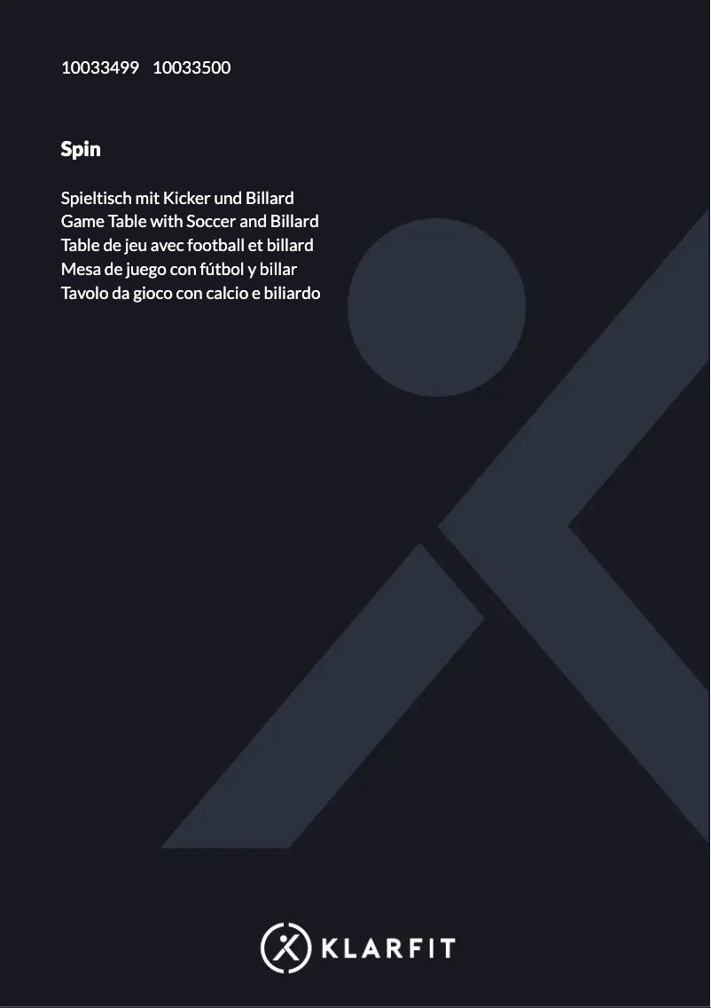 Page 1 de la notice Manuel utilisateur Klarfit Spin