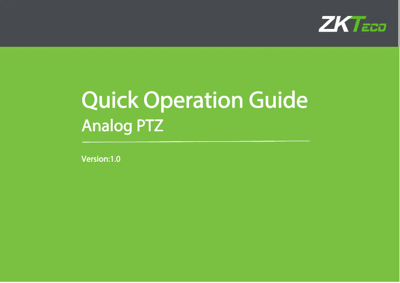 Page n°1 - Guide d'installation ZKTeco PS-32A10B