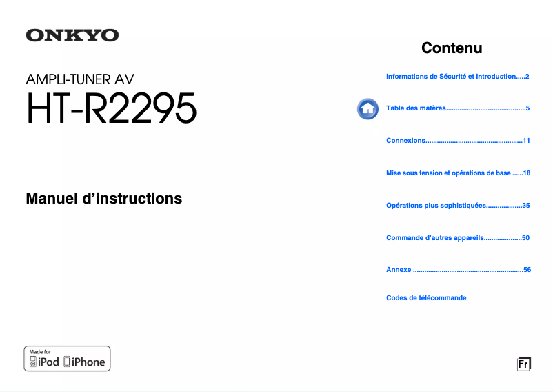Page n°1 - Manuel utilisateur Onkyo HT-R2295