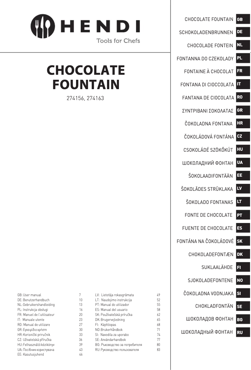 Page n°1 - Manuel utilisateur Hendi 274156